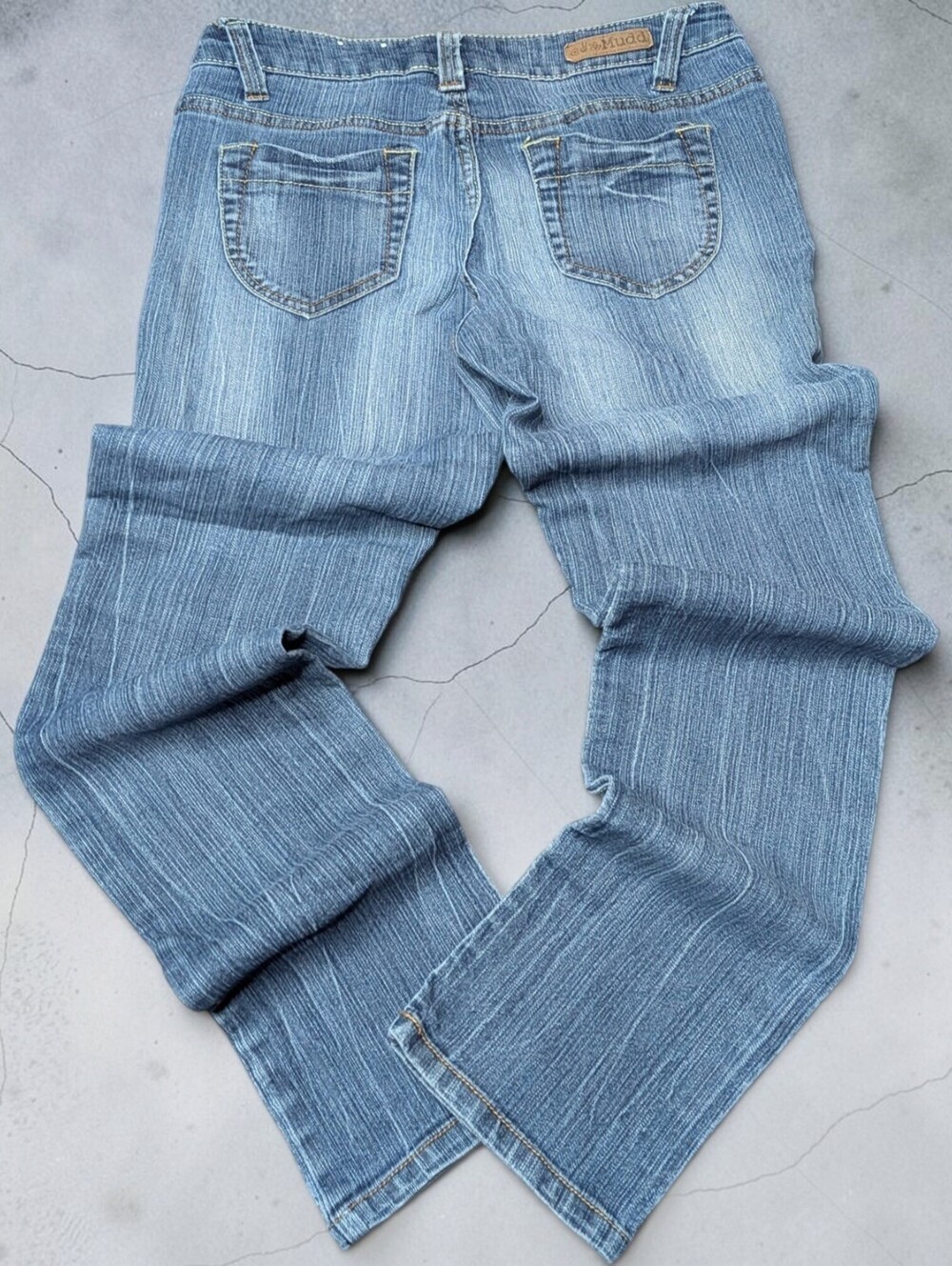 Y2K Mudd Low Rise Flare Jeans Size 7 Womens Bootcut McBling Grunge 2000s Core
